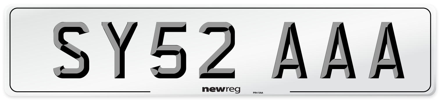 SY52 AAA Number Plate from New Reg
